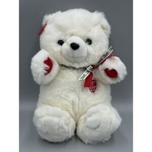 VTG Chosun Heart To Heart White Teddy Bear Plush 12” Stuffed Animal WORKS